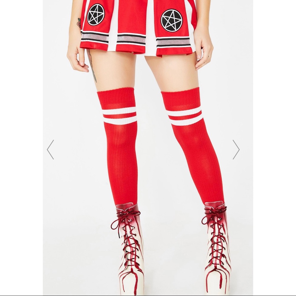 Red Thigh High Socks